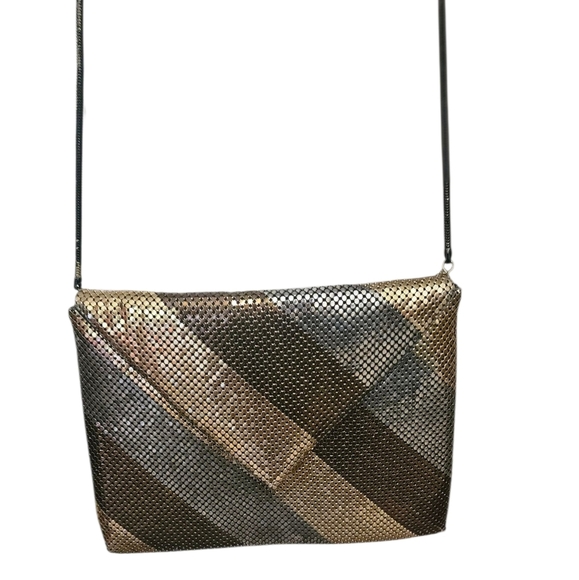 Vintage DELILL Chain Mesh Metal Bag Clutch/Shoulder.Art Deco.Bronze/gold/silver - Picture 4 of 15